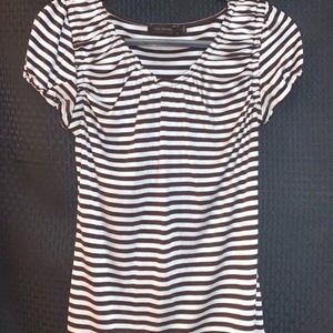 The Limited Brown/white Striped Blouse Small